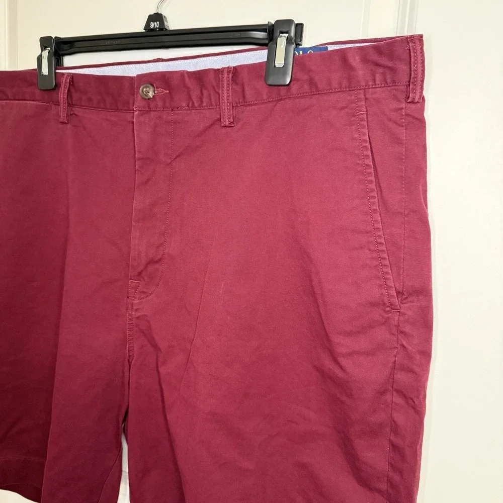 Polo Ralph Lauren Men's Shorts Size 40 Burgundy Casual Chino Twill Preppy Shorts